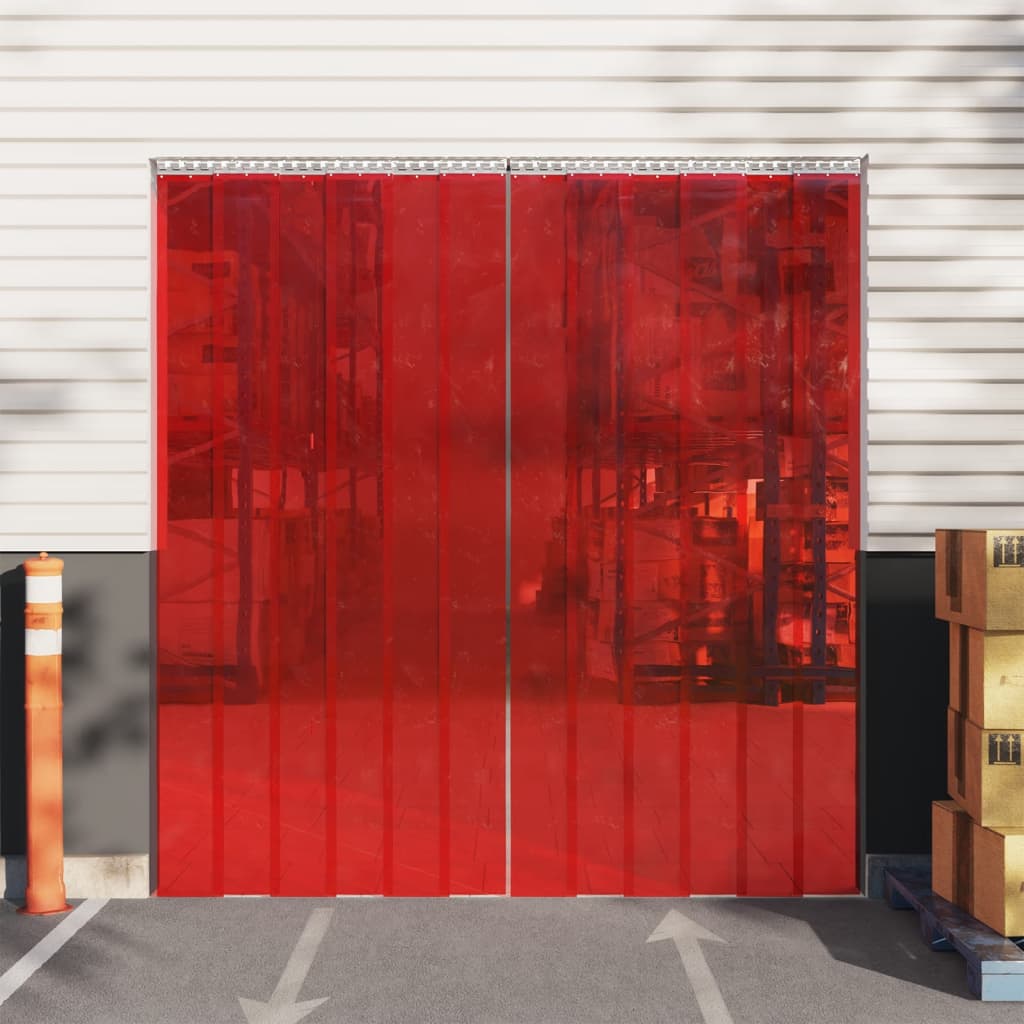 vidaXL Záves na dvere, červený 200 mmx1,6 mm 25 m, PVC