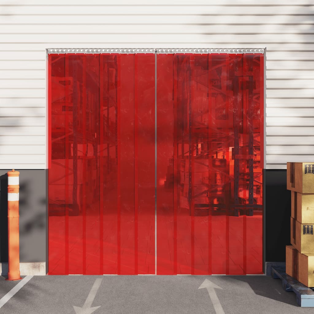 vidaXL Záves do dverí červený 300 mm x 2,6 mm 25 m PVC