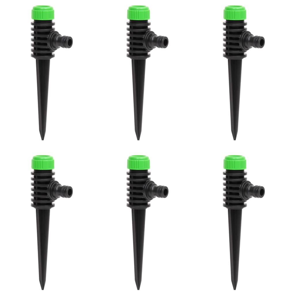 vidaXL Rotačné rozprašovače 6 ks zelené a čierne 16x6x19,5cm ABS&PP