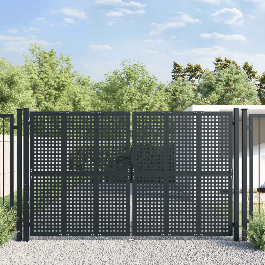 vidaXL Záhradná brána antracitová 300x250 cm oceľ