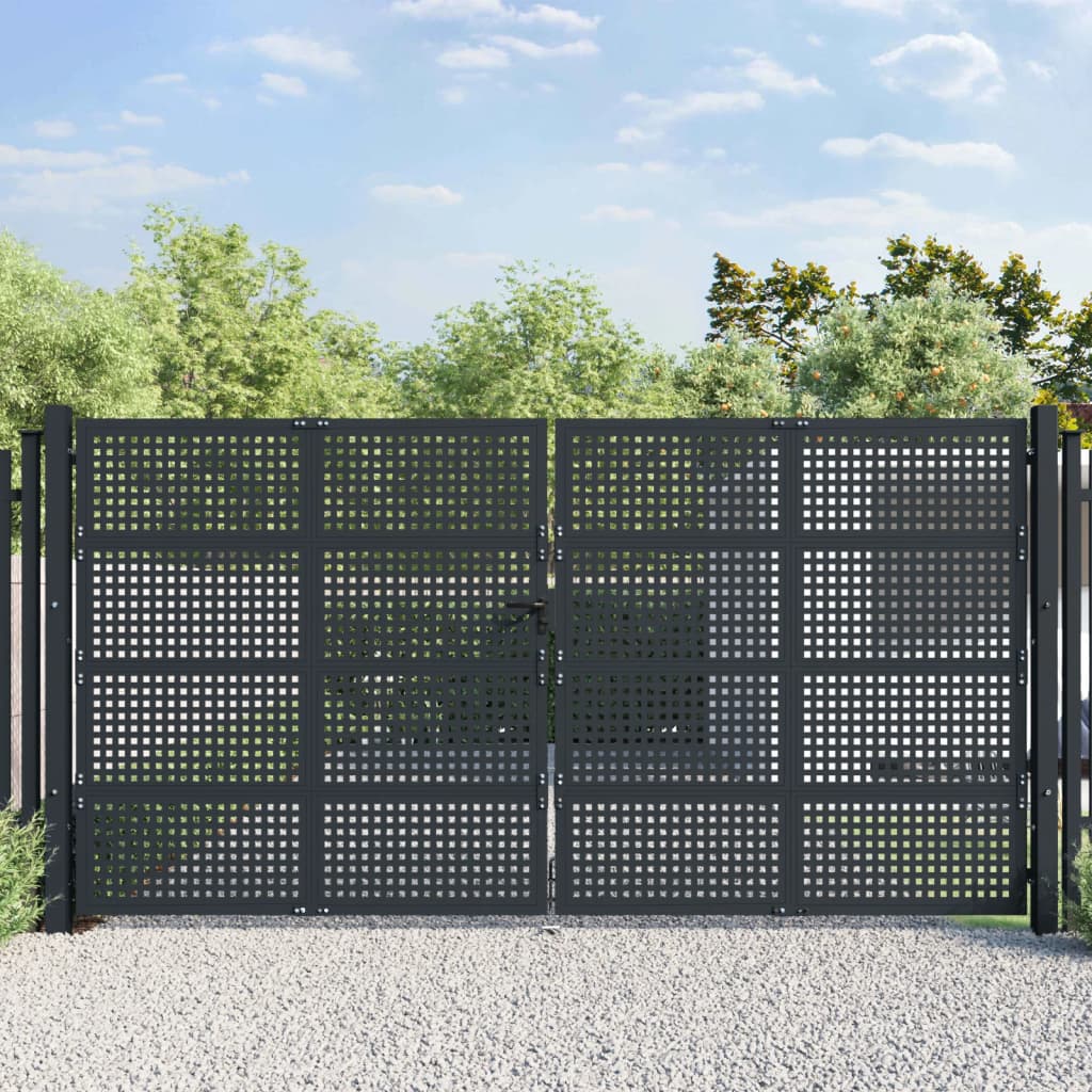 vidaXL Záhradná brána antracitová 400x225 cm oceľ