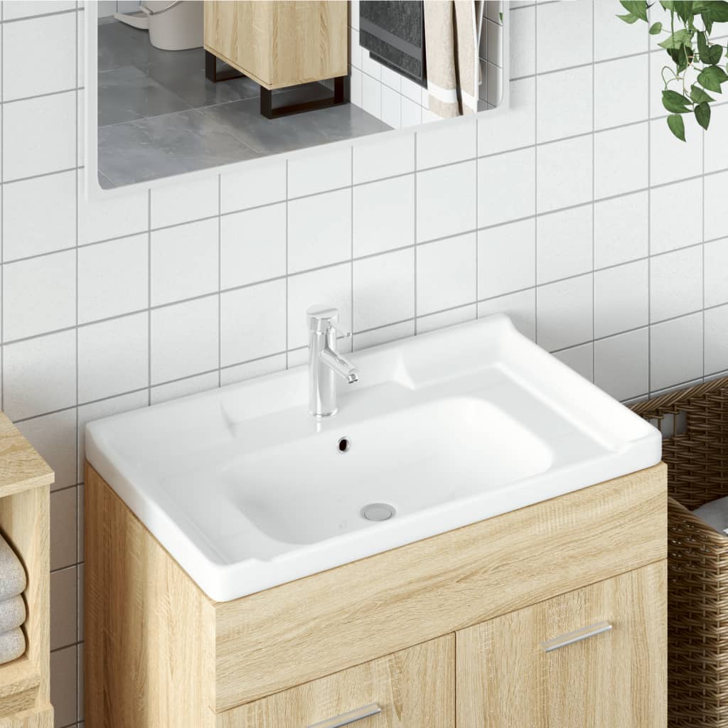 vidaXL Kúpeľňové umývadlo biele 91,5x48x23 cm obdĺžnikové keramické