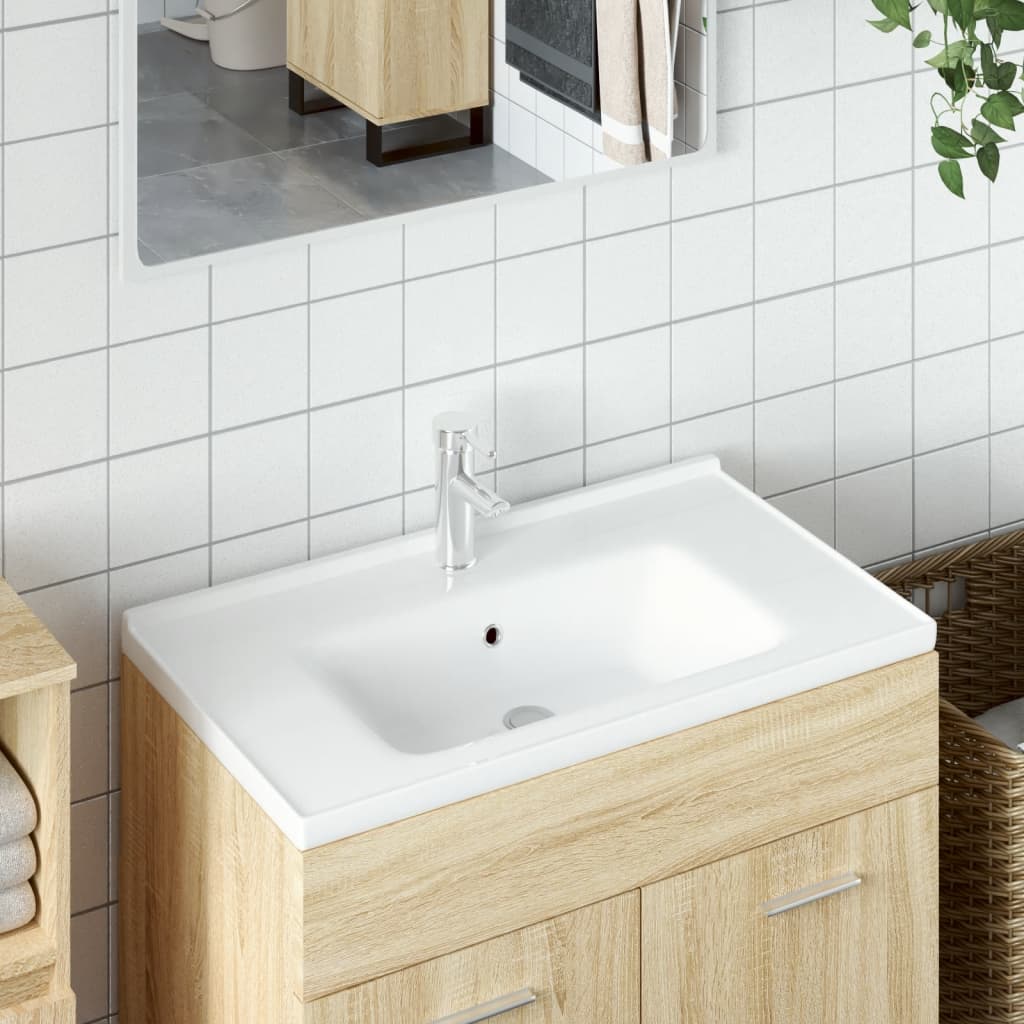 vidaXL Kúpeľňové umývadlo biele 81x48x19,5 cm obdĺžnikové keramické