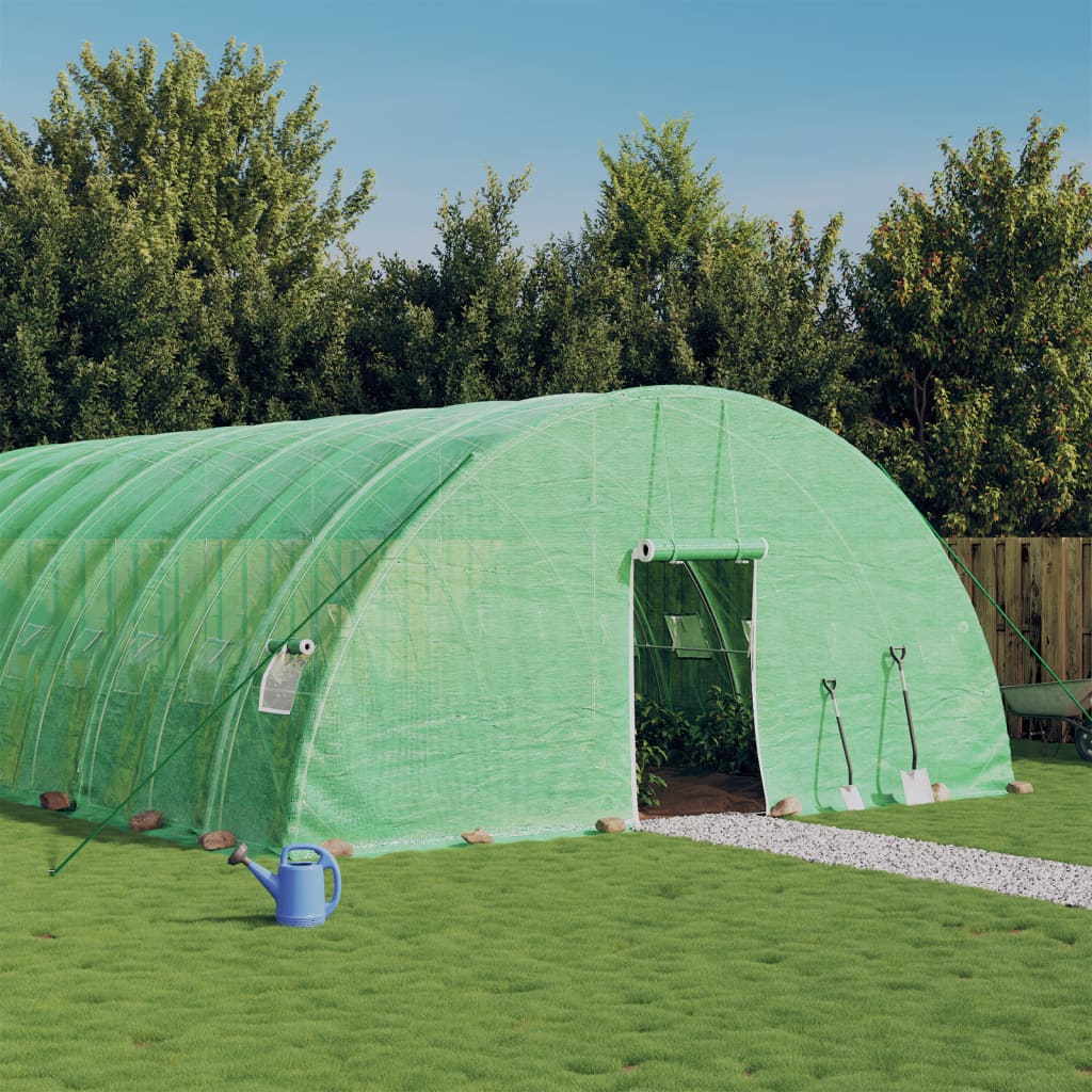 vidaXL Fóliovník s oceľovým rámom zelený 60 m² 10x6x2,85 m