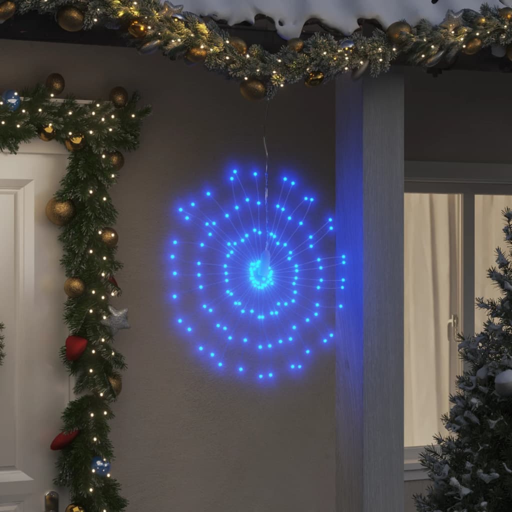 vidaXL Vianočné svietiace hviezdy 140 LED 2 ks modré 17 cm