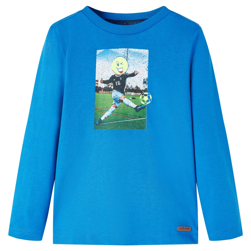 Detské tričko s dlhým rukávom kobaltovo modré 92