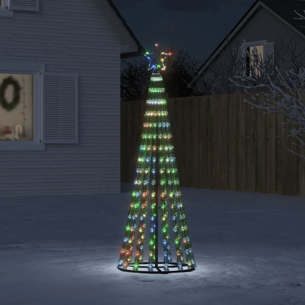 vidaXL Vianočný stromček svetelný kužeľ 275 LED rôznofarebný 180 cm