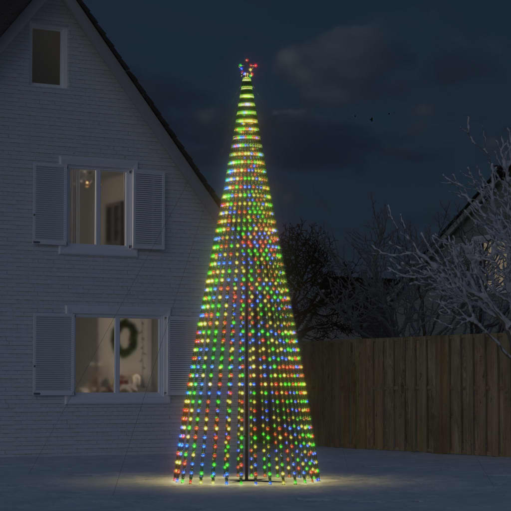 vidaXL Vianočný stromček svetelný kužeľ 1544 LED farebný 500 cm