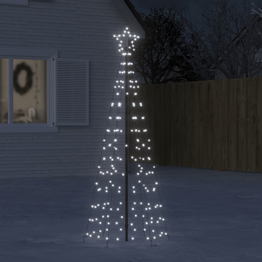 vidaXL Sveto na vianočný stromček s hrotmi 220 LED studené biele 180cm