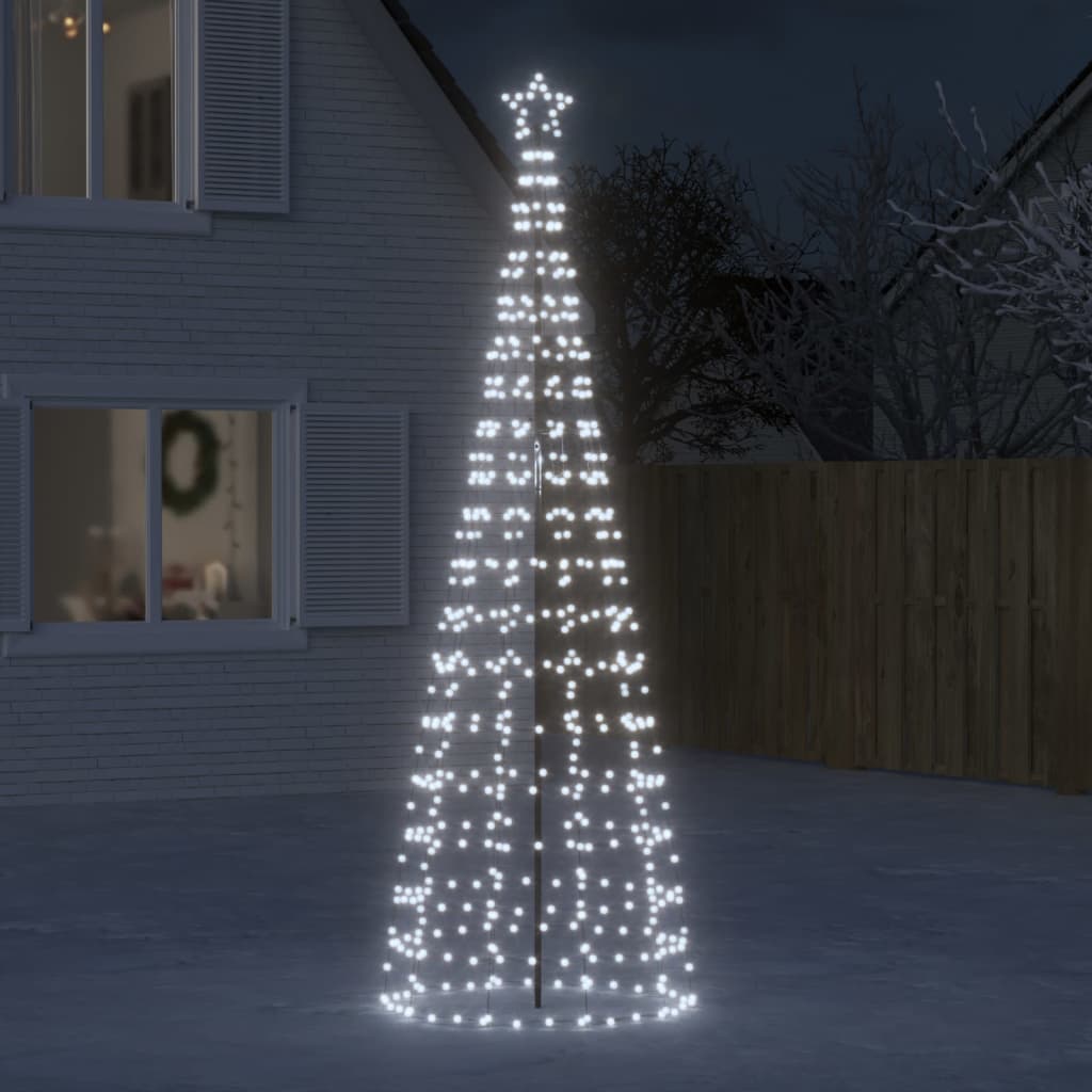 vidaXL Svetlo na vianočný stromček s hrotmi 570LED studené biele300 cm