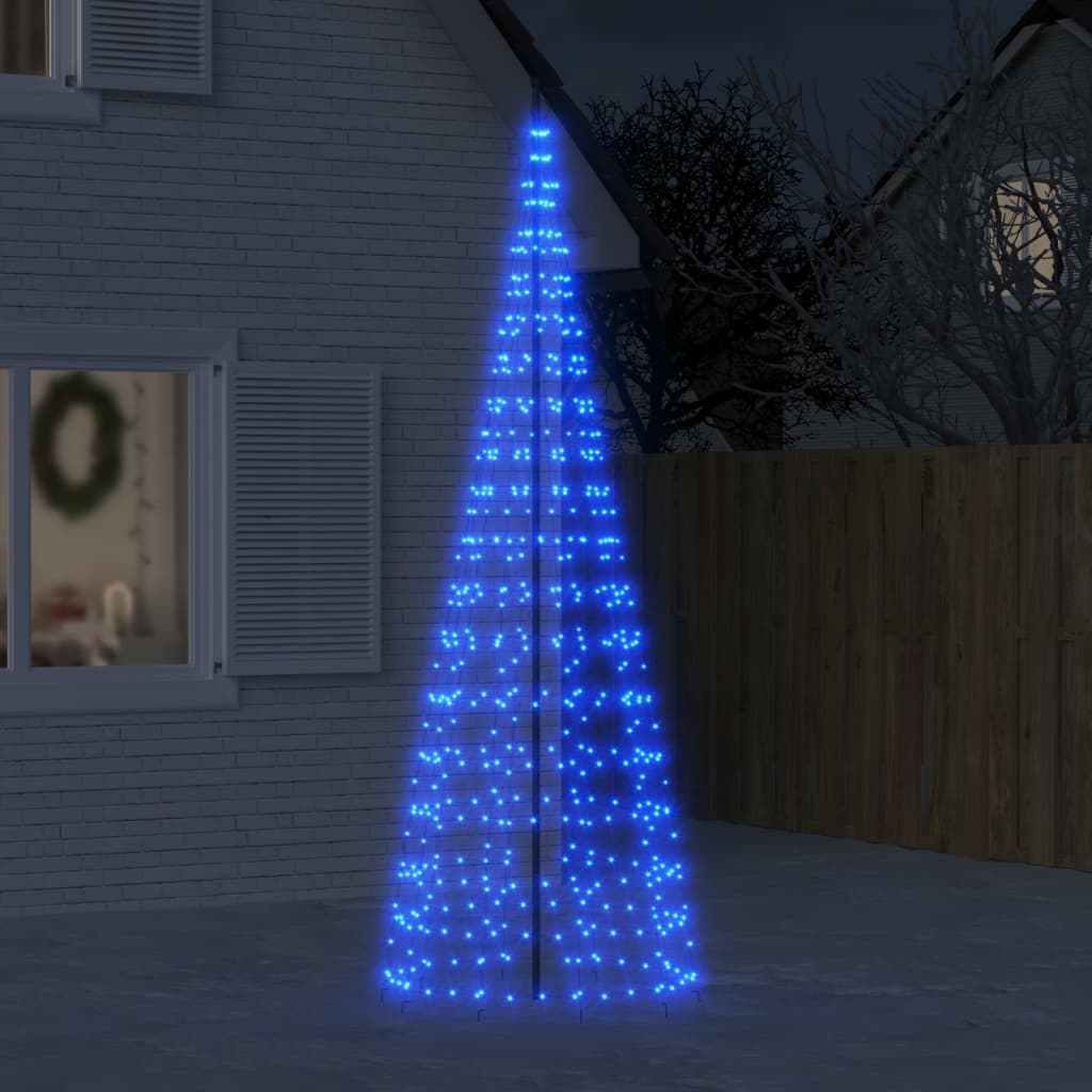 vidaXL Svetlo na vianočný stromček na stožiar 550 LED modré 300 cm