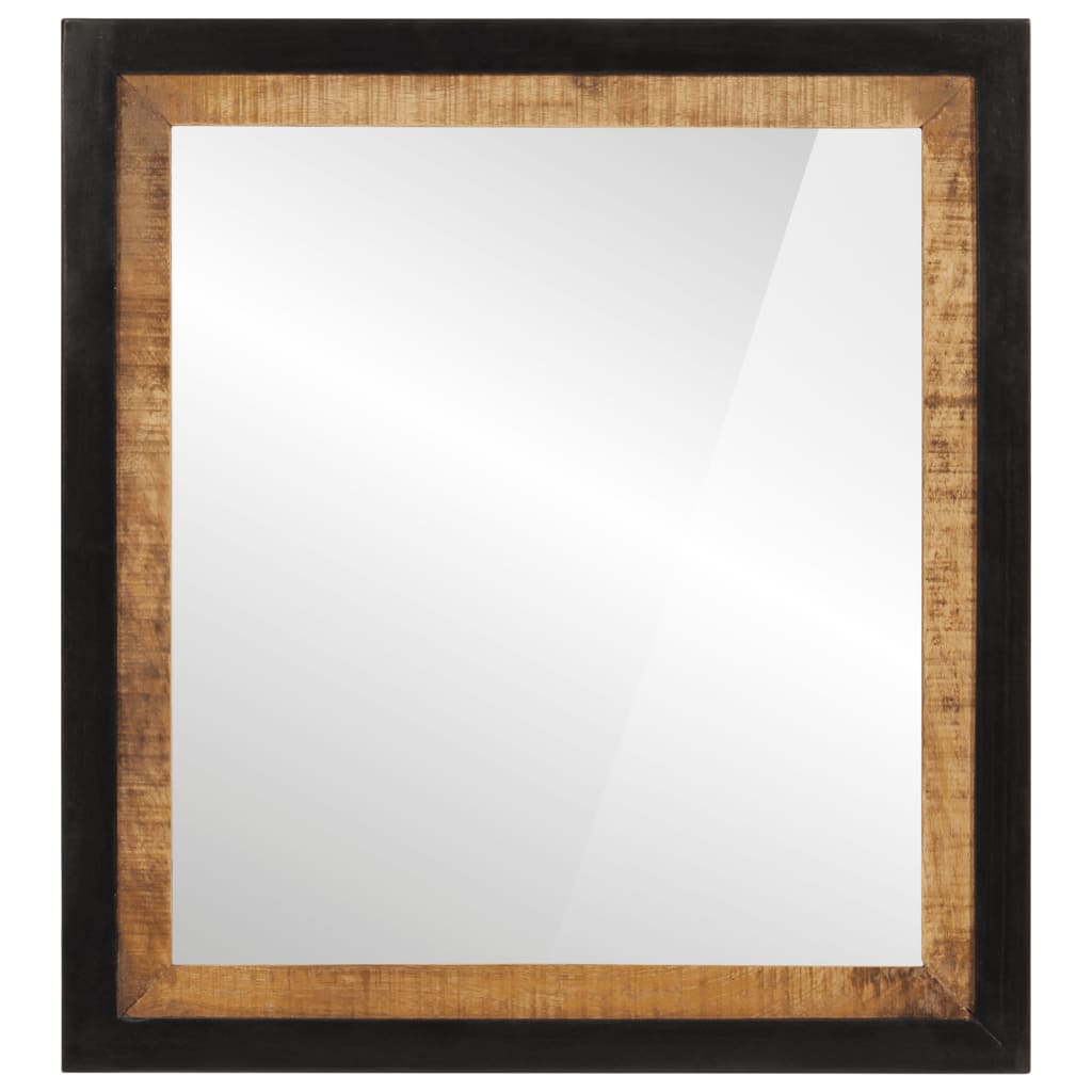 vidaXL Zrkadlo do kúpeľne 55x1x60 cm sklo a masívne mangovníkové drevo