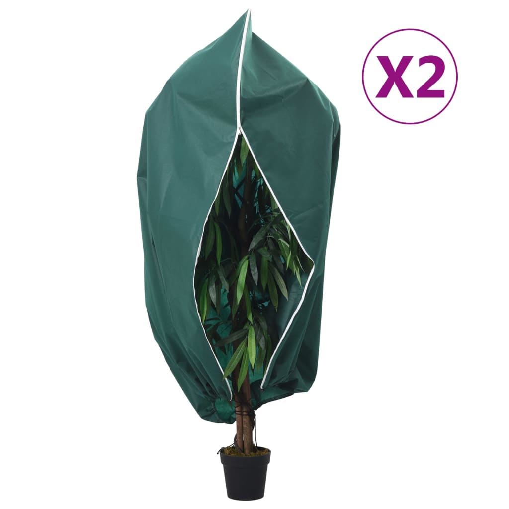vidaXL Flísové kryty na rastliny so zipsom 2 ks 70 g/m² 3,93x3,5 m