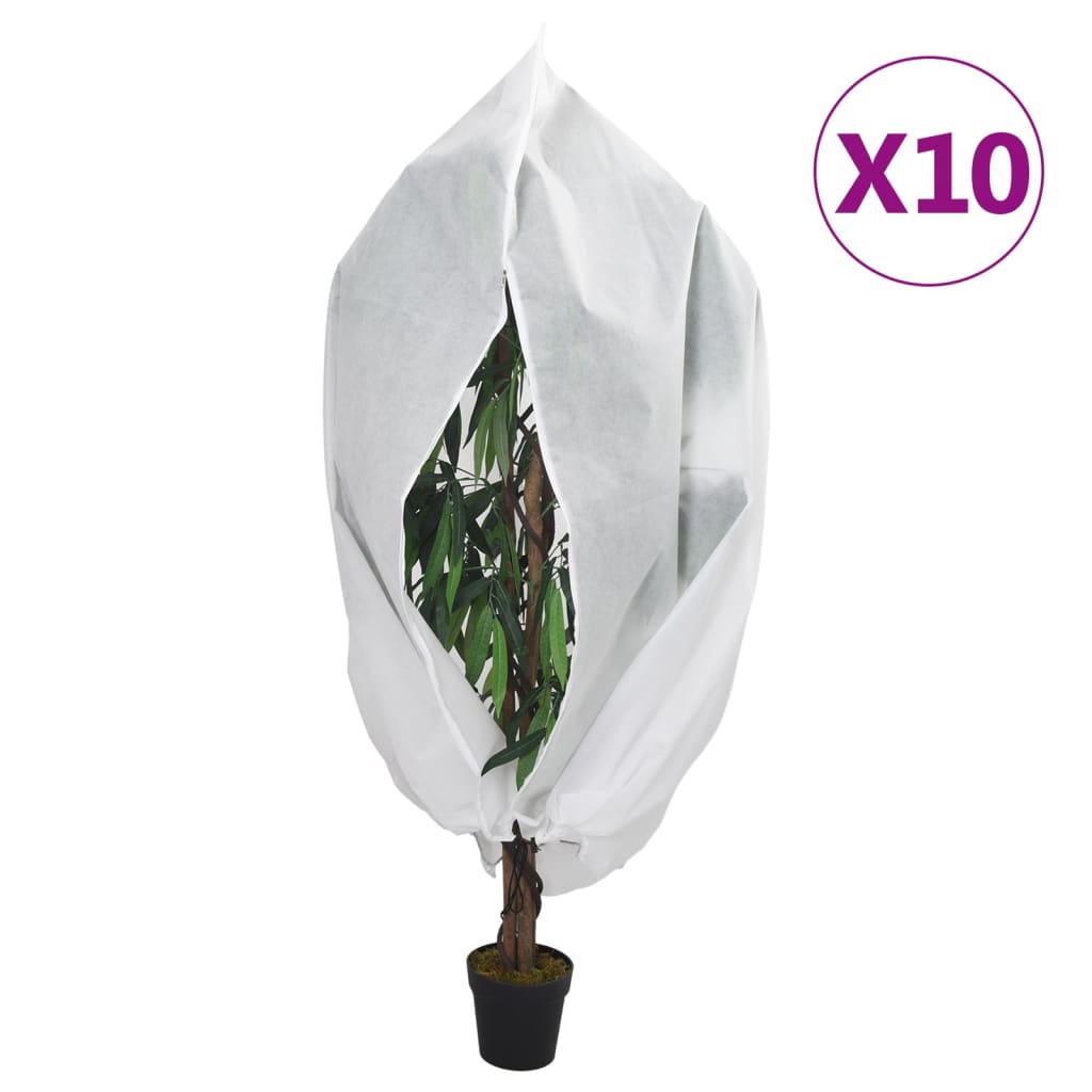 vidaXL Flísové kryty na rastliny so zipsom 10 ks 70 g/m² 1x1,55 m