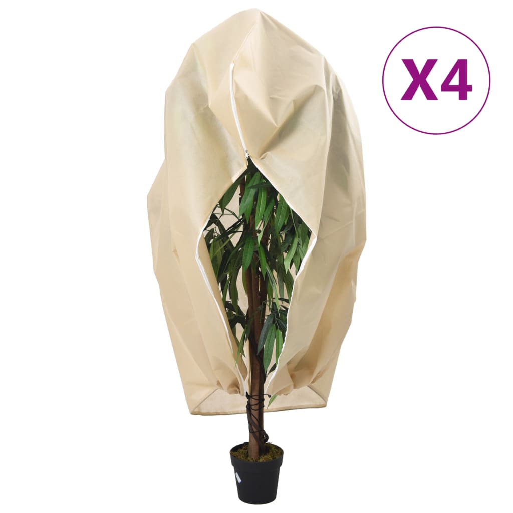 vidaXL Flísové kryty na rastliny so zipsom 4 ks 70 g/m² 2,36x2 m