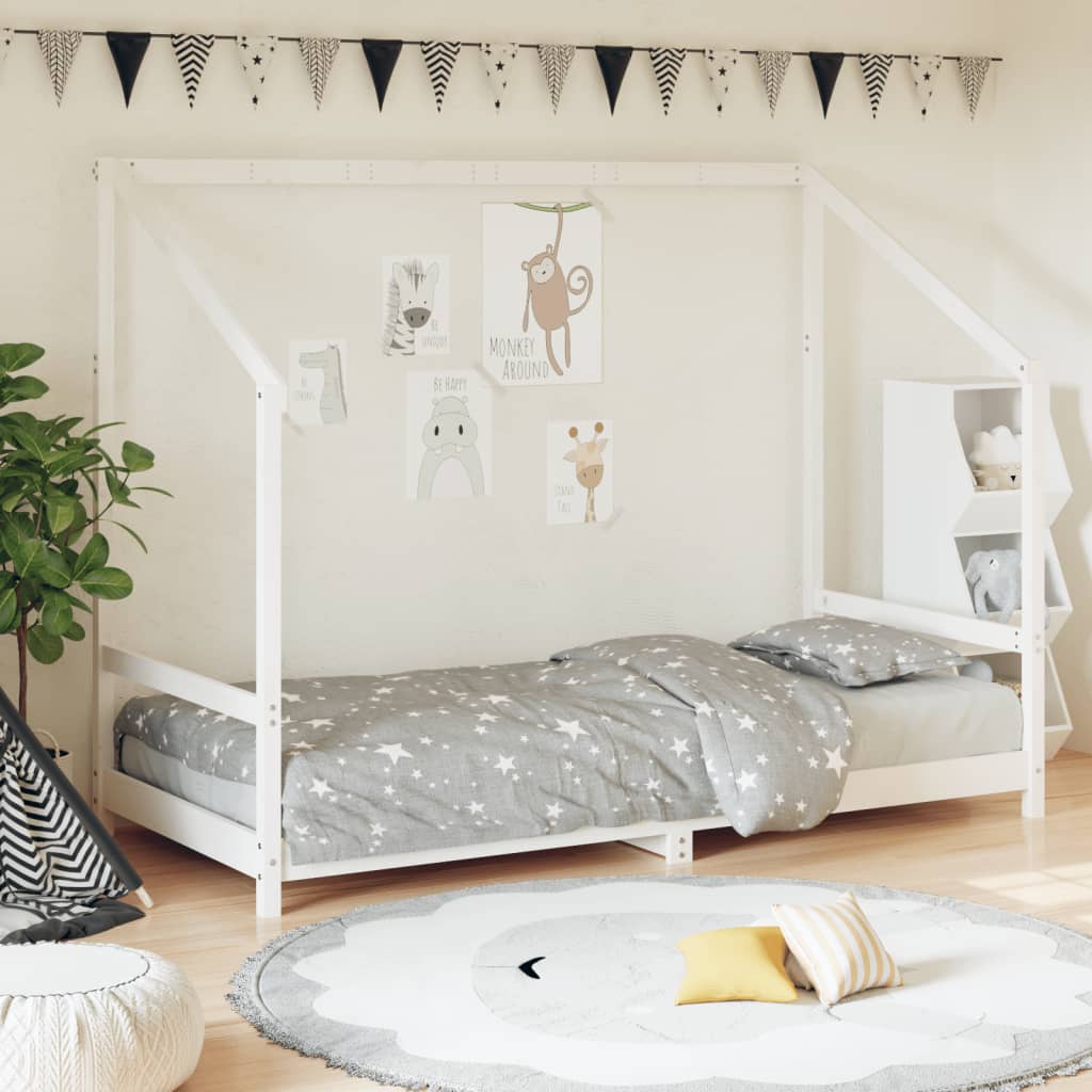vidaXL Rám detskej postele biely 90x190 cm masívna borovica