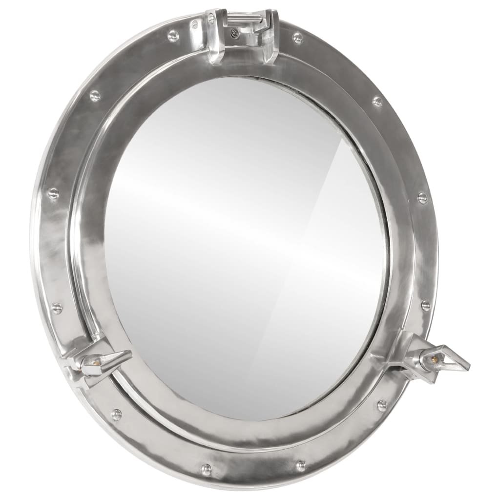 vidaXL Priezorové zrkadlo nástenné Ø50 cm hliník a sklo