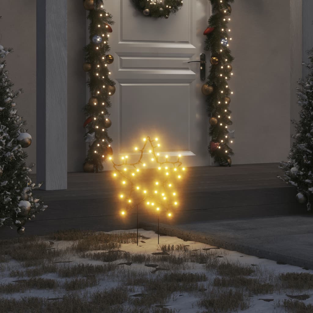 vidaXL Vianočná svetelná dekorácia s hrotmi 3 ks hviezda 50 LED 29 cm