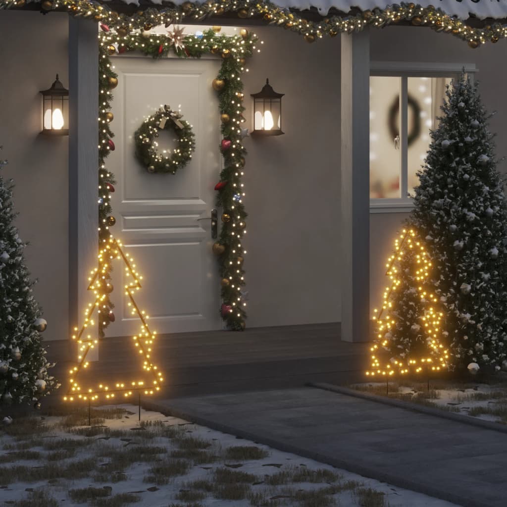 vidaXL Vianočná svetelná dekorácia s hrotmi strom 115 LED 90 cm