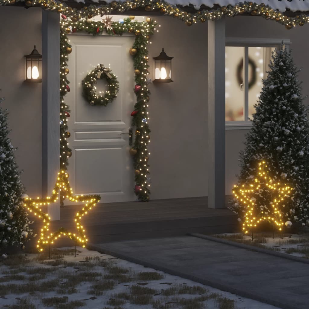 vidaXL Vianočná svetelná dekorácia s hrotmi hviezda 115 LED 85 cm