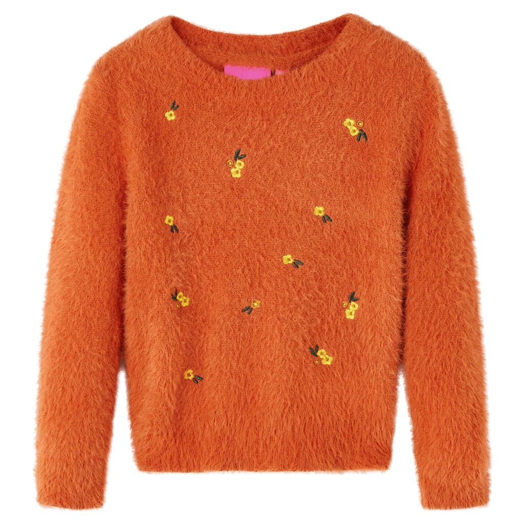 Detský pletený sveter pálený oranžový 92