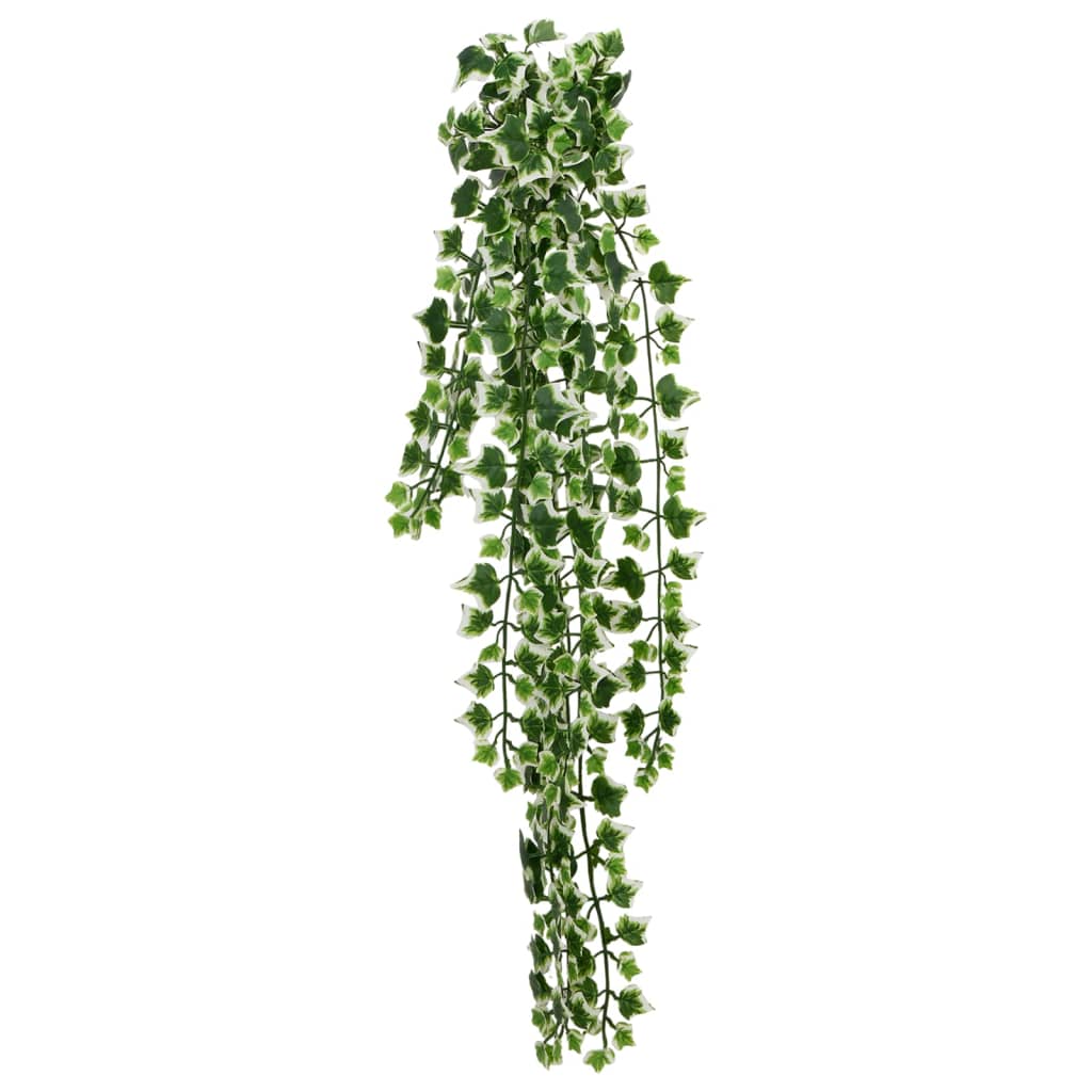 vidaXL Umelé závesné rastliny 12 ks 339 listov 90 cm zelené a biele