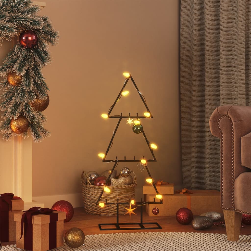 vidaXL Kovový vianočný dekoratívny stromček čierny 60 cm