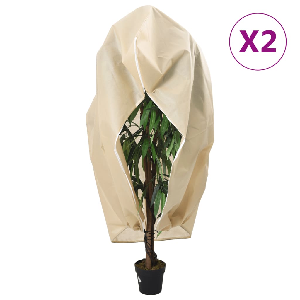 vidaXL Flísové kryty na rastliny so zipsom 2 ks 70 g/m² 1,2x1,8 m