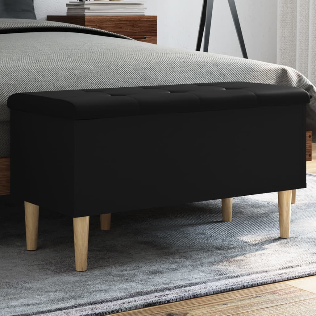 vidaXL Úložná lavička čierna 82x42x46 cm kompozitné drevo