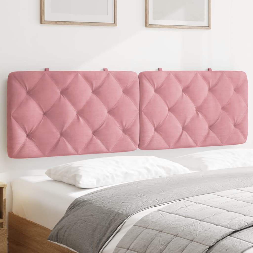 vidaXL Panel na čelo postele ružový 160 cm zamat