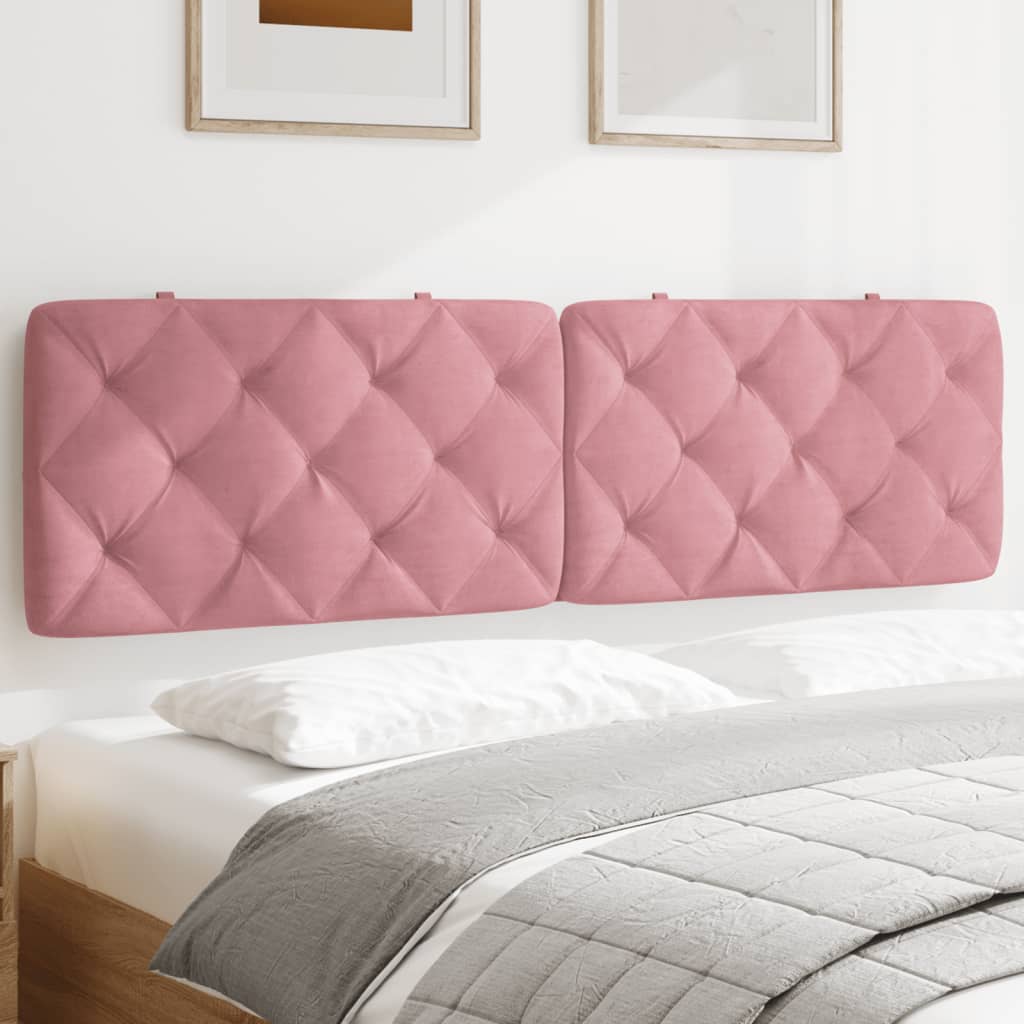 vidaXL Panel na čelo postele ružový 180 cm zamat