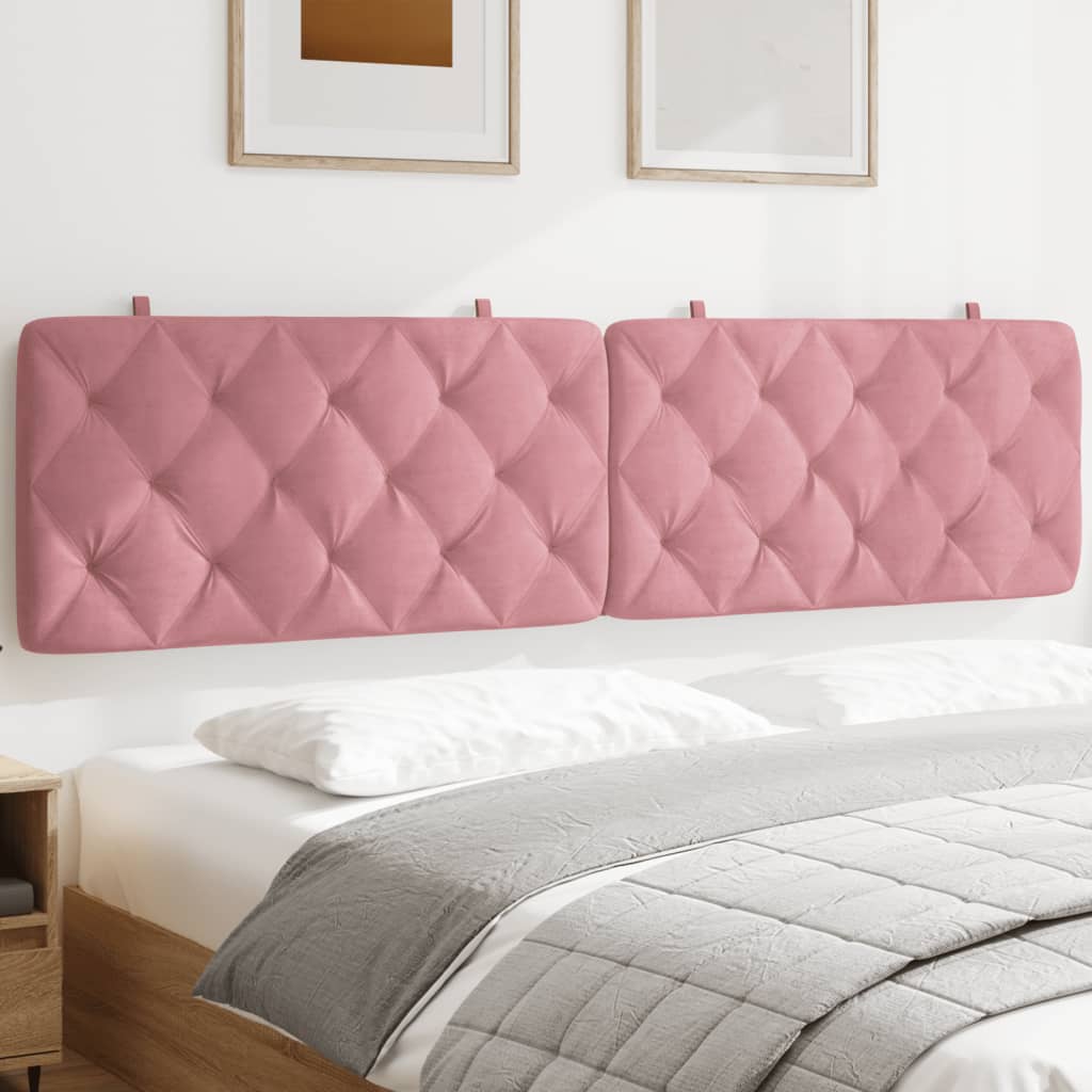 vidaXL Panel na čelo postele ružový 200 cm zamat