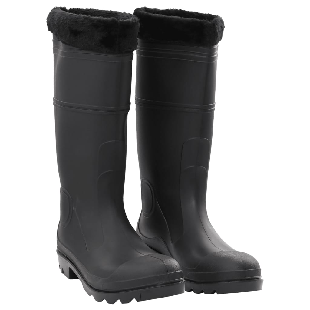 vidaXL Topánky do dažďa s vyberateľnými ponožkami čierne veľk. 44 PVC