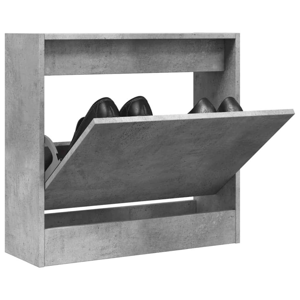 vidaXL Botník betónovo sivý 60x21x57 cm kompozitné drevo