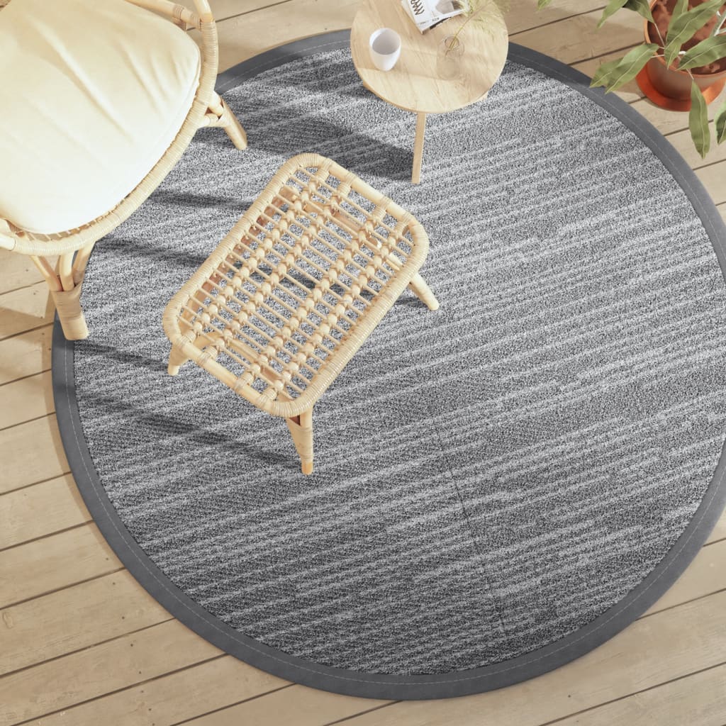 vidaXL Vonkajší koberec sivý Ø160 cm PP