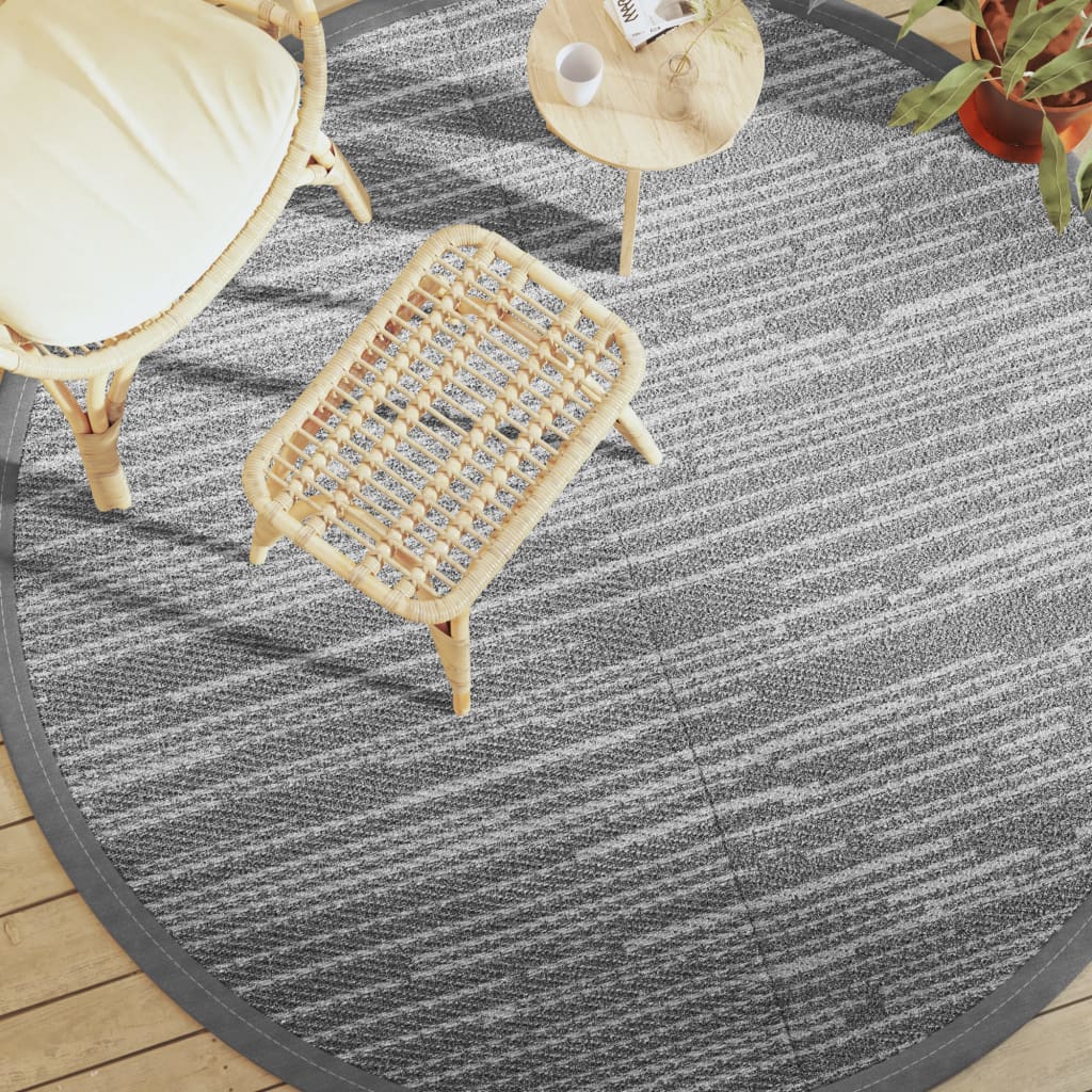 vidaXL Vonkajší koberec sivý Ø200 cm PP