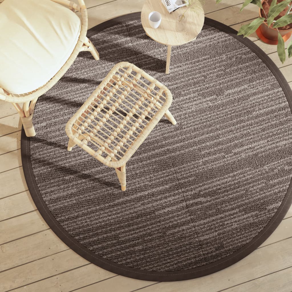 vidaXL Vonkajší koberec hnedý Ø160 cm PP