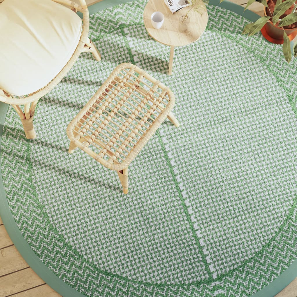 vidaXL Vonkajší koberec zelený Ø200 cm PP