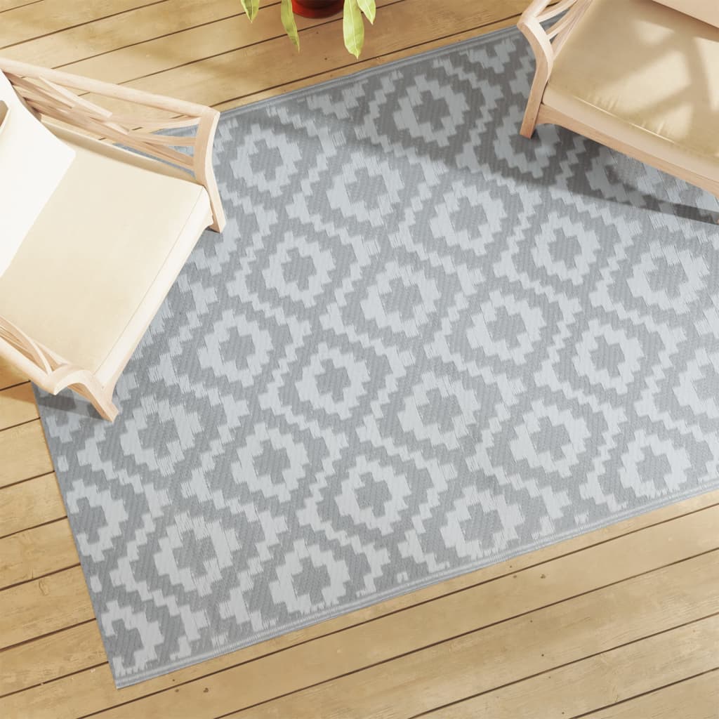 vidaXL Vonkajší koberec sivý 140x200 cm PP