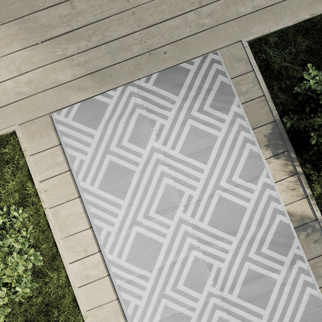 vidaXL Vonkajší koberec sivý 80x250 cm PP