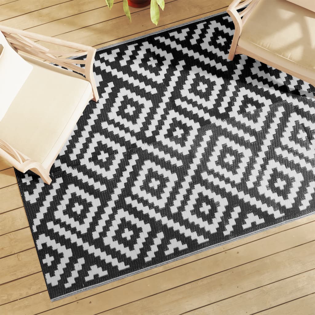 vidaXL Vonkajší koberec bielo-čierny 140x230 cm PP