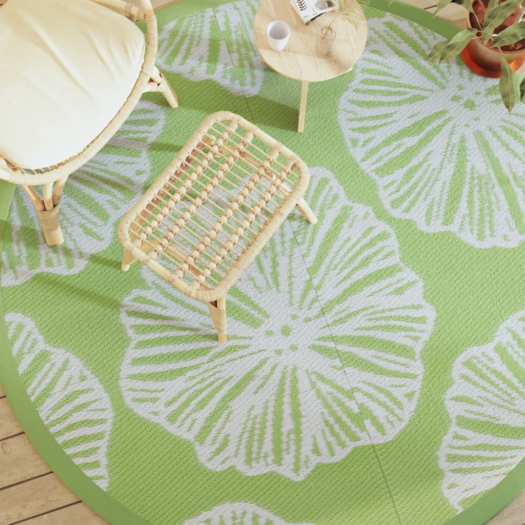 vidaXL Vonkajší koberec zelený Ø200 cm PP