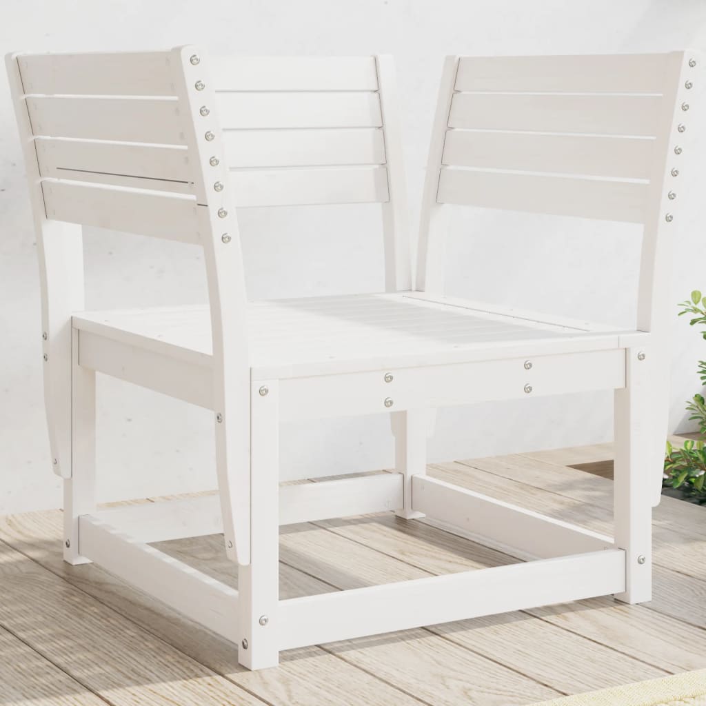 vidaXL Záhradná stolička, biela, borovicový masív