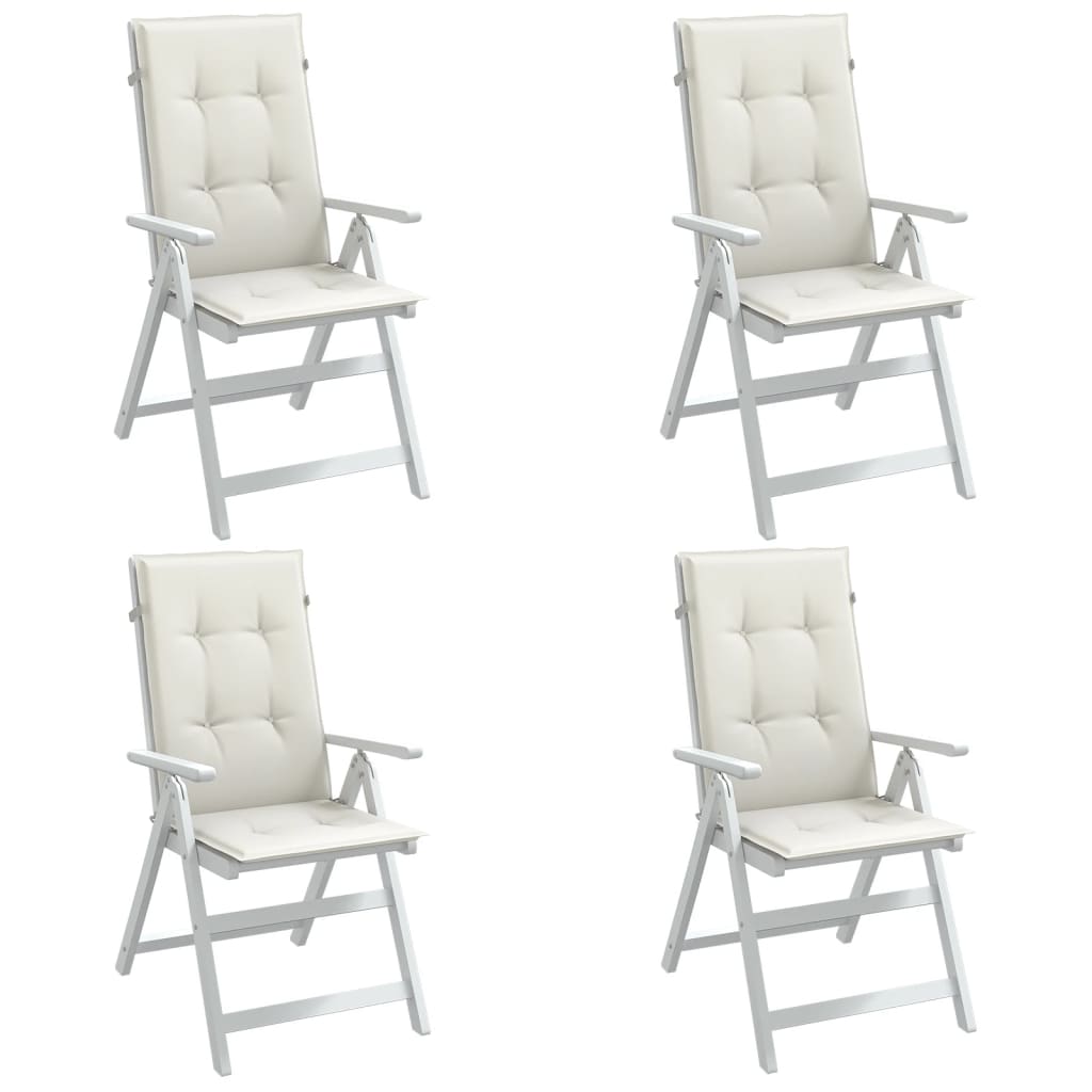 vidaXL Vankúše na stoličky 4 ks krémová melanž 120x50x4 cm látka