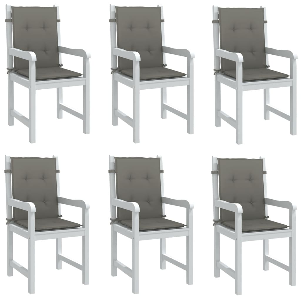 vidaXL Vankúše na stoličky 6 ks tmavosivá melanž 100x50x4 cm látka