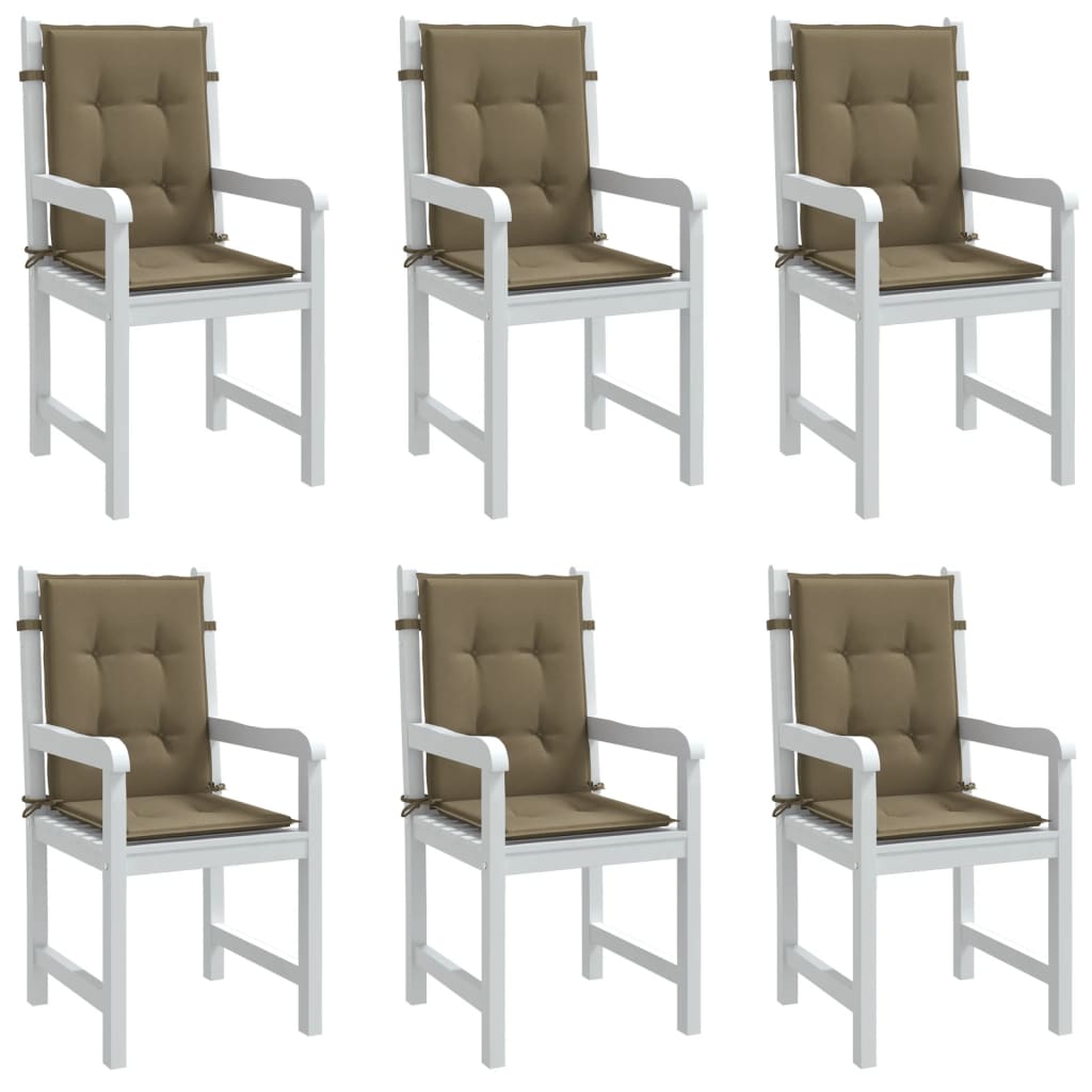 vidaXL Vankúše na stoličky 6 ks sivohnedá melanž 100x50x4 cm látka