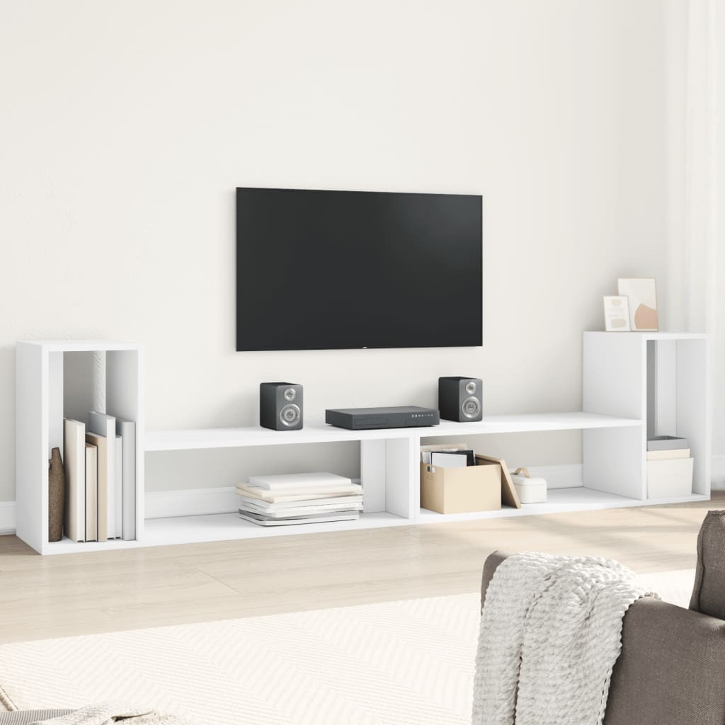 vidaXL TV skrinky 2 ks biele 100x30x50 cm kompozitné drevo