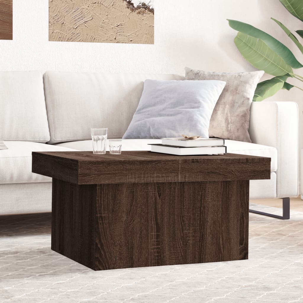 vidaXL Konferenčný stolík hnedý dub 80x55x40 cm kompozitné drevo