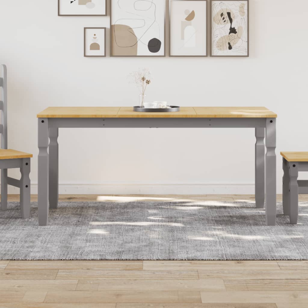 vidaXL Jedálenský stôl Corona sivý 160x80x75 cm borovicový masív