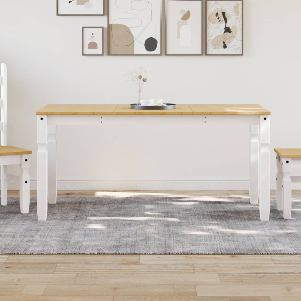 vidaXL Jedálenský stôl Corona biely 160x80x75 cm borovicový masív